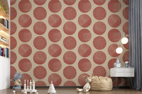 Warm Beige Rust Wallpaper featuring stippled dots and modern organic style