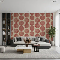 Hallway Stippled Modern Wallpaper showing warm beige and rust dot style