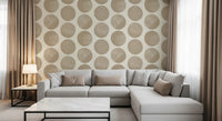 Stippled beige dot wallpaper with a clean cream base and soft contrast