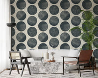 Oversized circles define this modern circle wallpaper with soft detailing