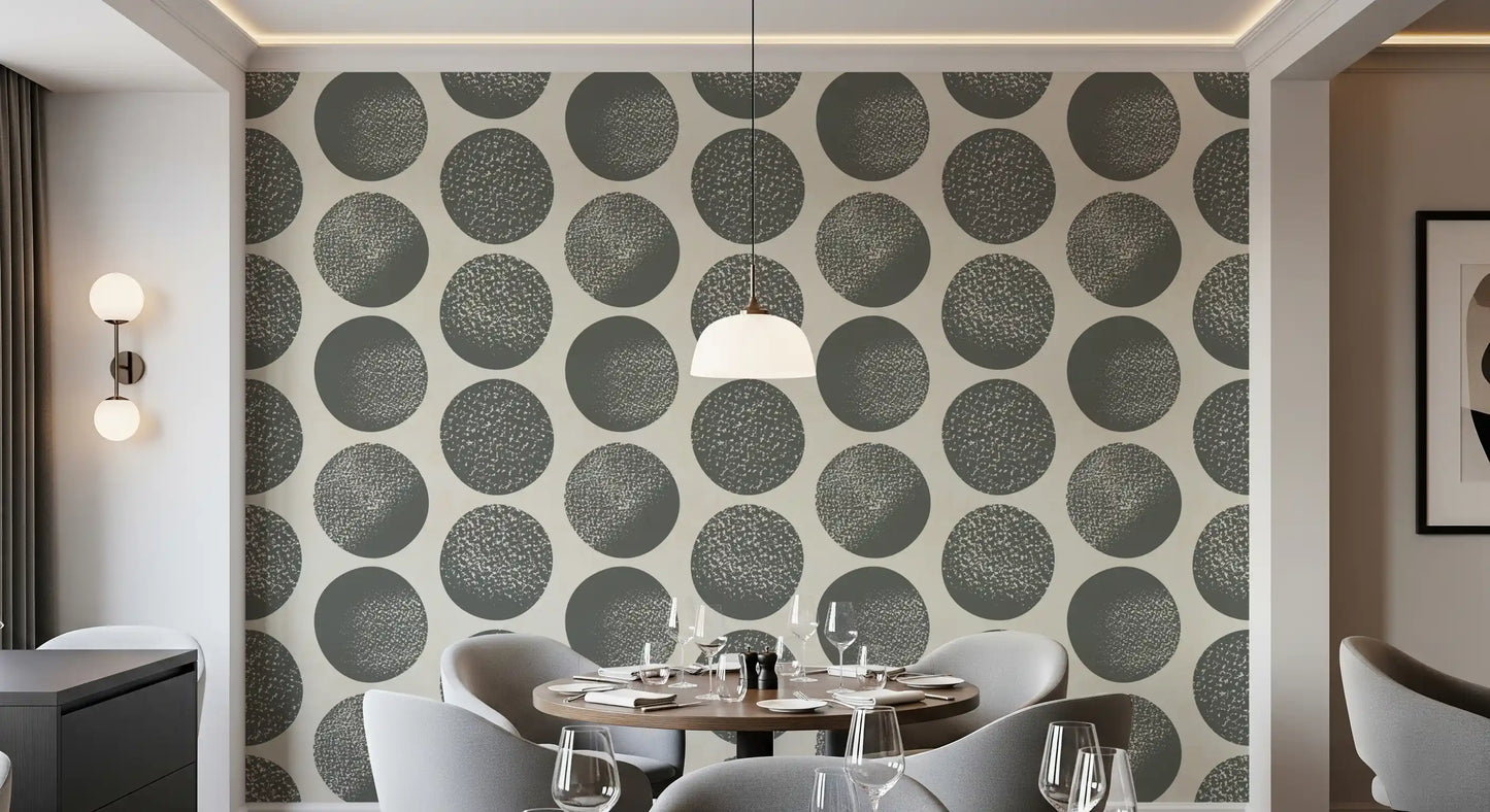 Oversized dots define this modern polka dot wallpaper with soft texture
