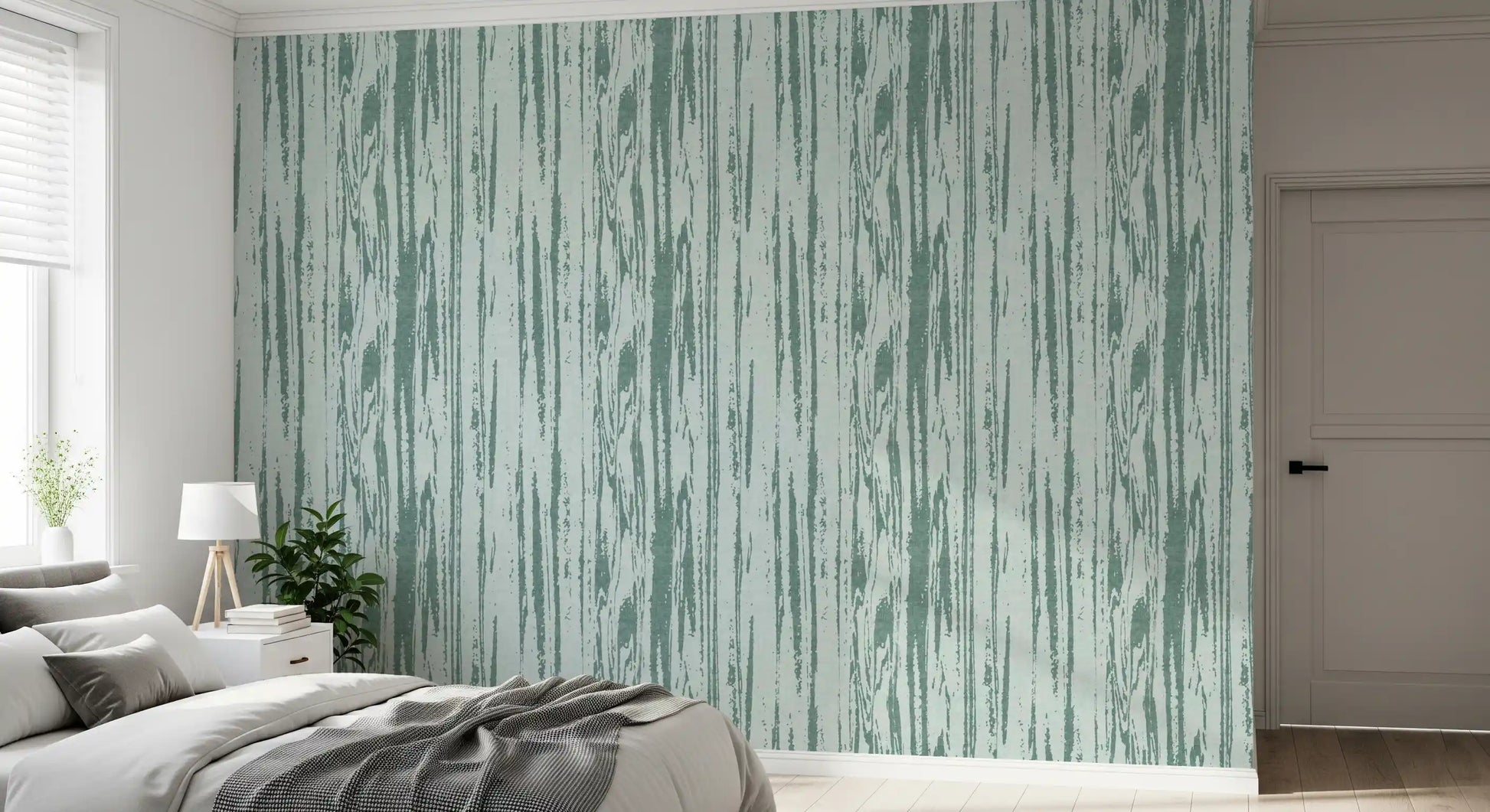 Soft grain wallpaper with muted blue tones and irregular vertical flow