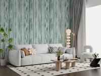 Hallway using blue surface wallpaper with pale textured grain movement