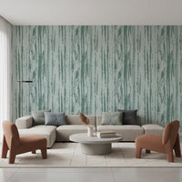 Washed blue marks define this textured wallpaper with gentle movement