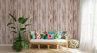 Home using blush grain wallpaper with soft worn surface detailing