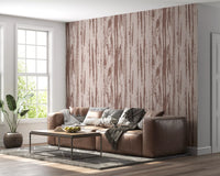 Hallway featuring rose textured wallpaper with uneven linear movement
