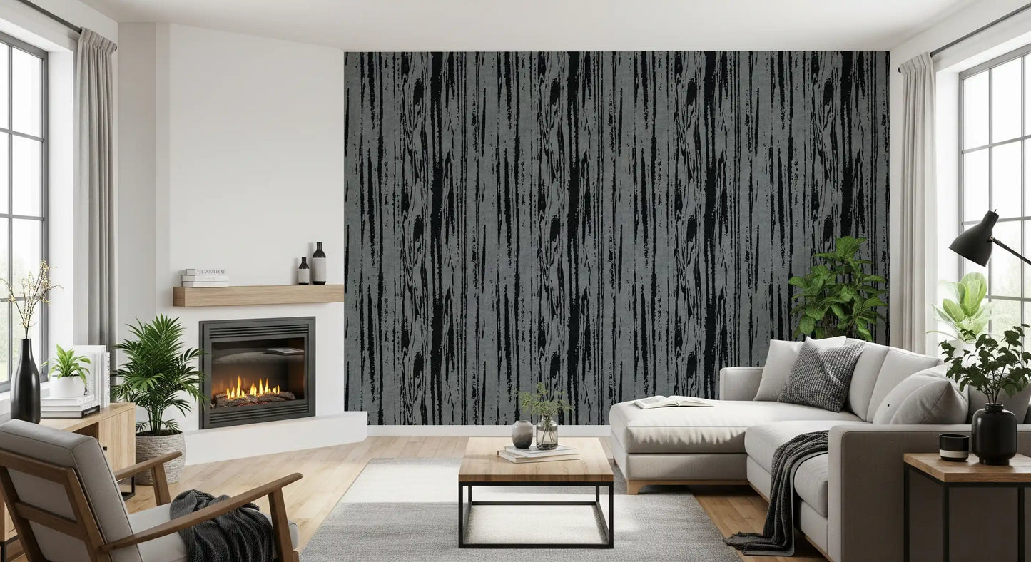 Charcoal wallpaper with vertical organic marks and subtle textured depth