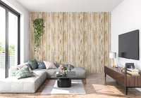 Hallway featuring Birch Beige Wallpaper with modern organic grain detail
