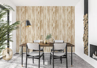 Soft vertical movement defines this woodgrain wallpaper with organic texture