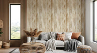 Birch beige wallpaper showing abstract woodgrain lines on a neutral base