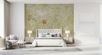 Bedroom Japandi Style Landscape mural with Zen Botanical foliage