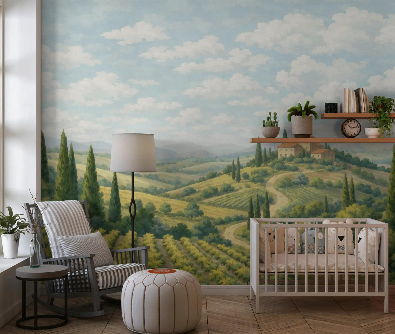 Tuscan Vineyard Vista Wall Mural