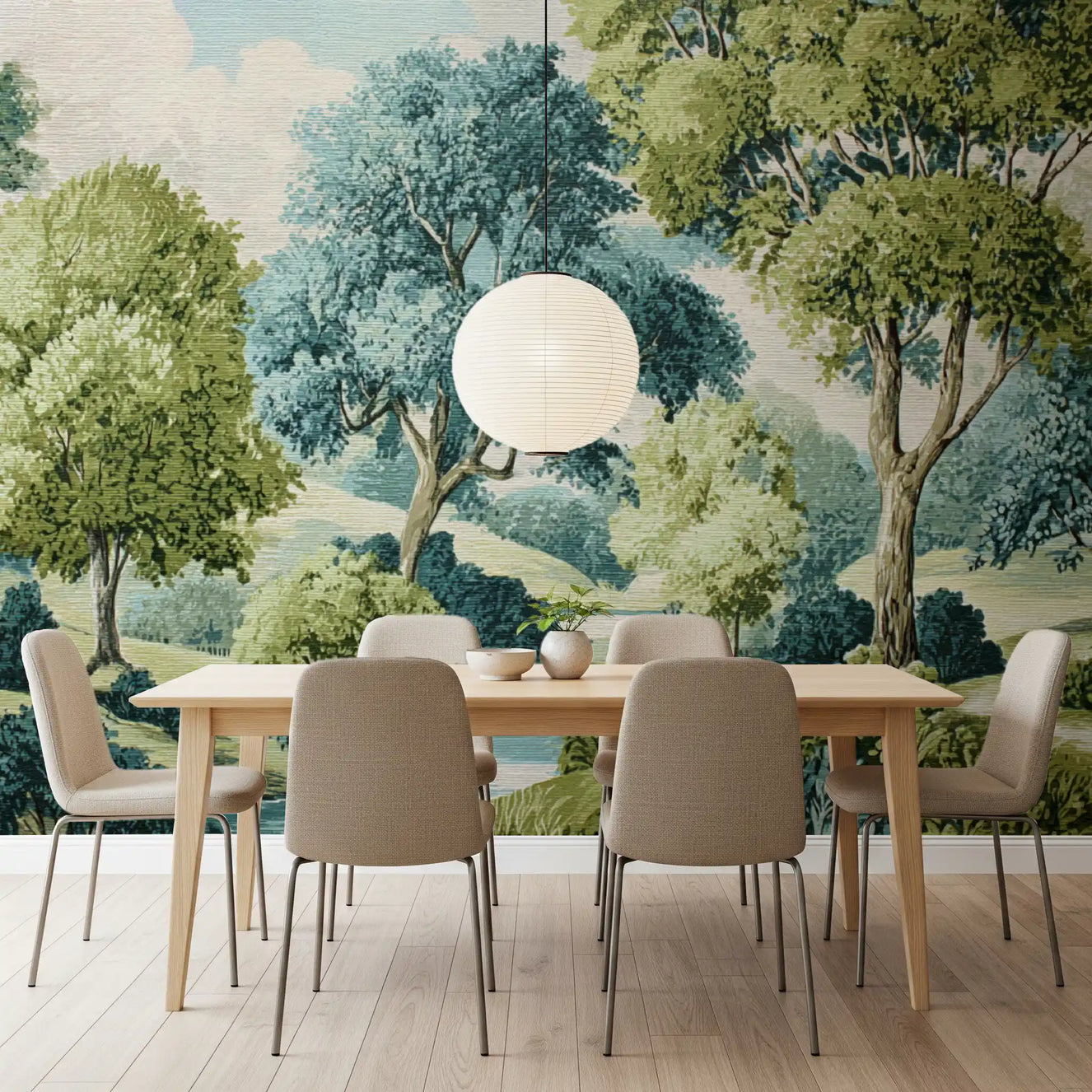 Tranquil Woodland River Vista Wall Mural
