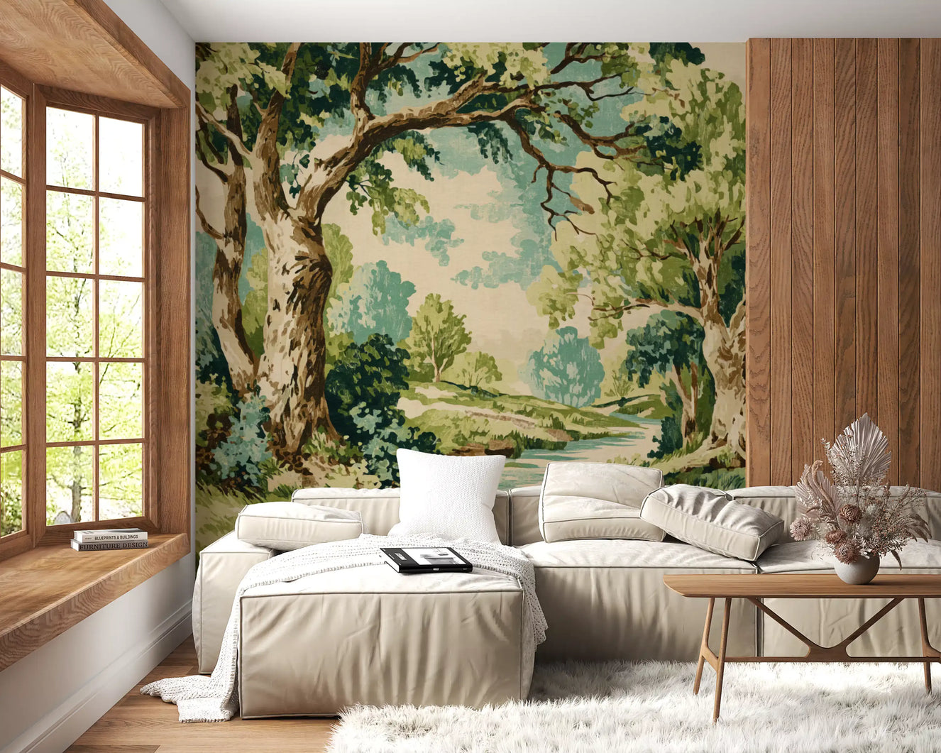 Tranquil Forest Stream Wall Mural