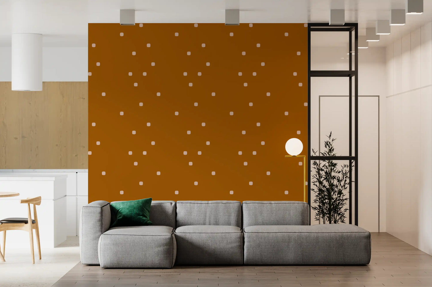 Terracotta Beige Polka Dot Wallpaper Retro Minimal Wallpaper⁠