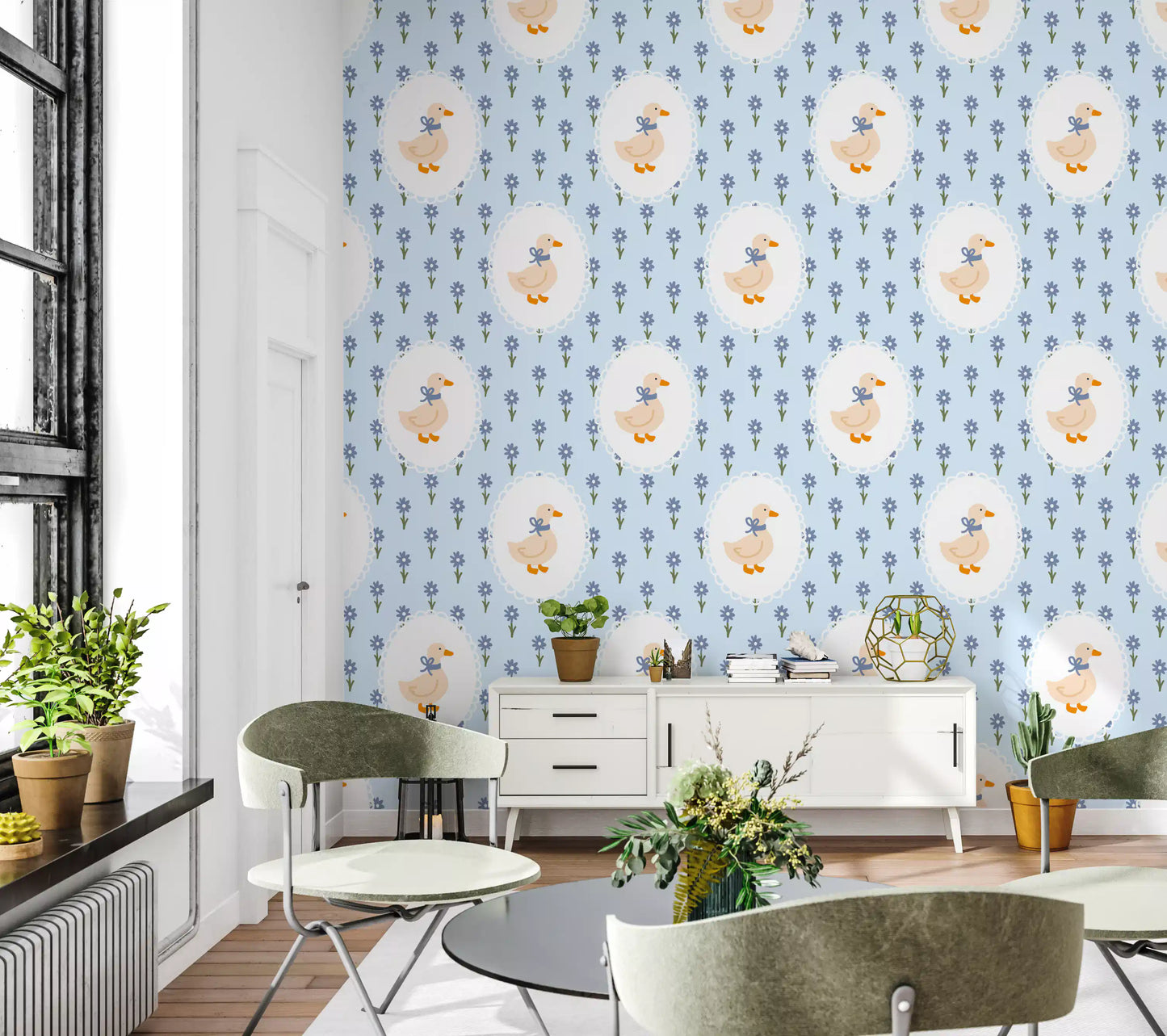 Goose Cottage Floral Wallpaper⁠