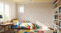 Children's bedroom with Whimsical Woodland bunny and toadstool wallpaper