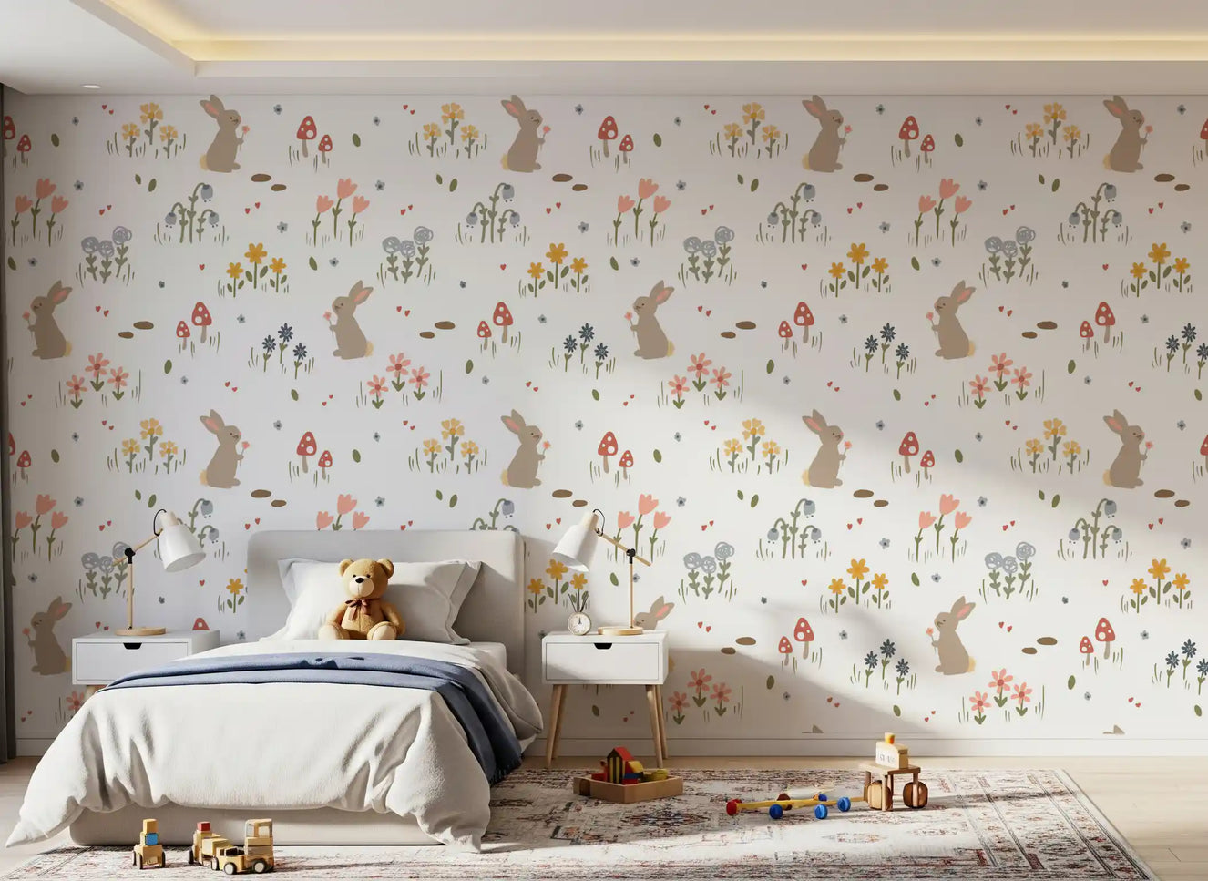Sweet Meadow Bunnies Wallpaper⁠