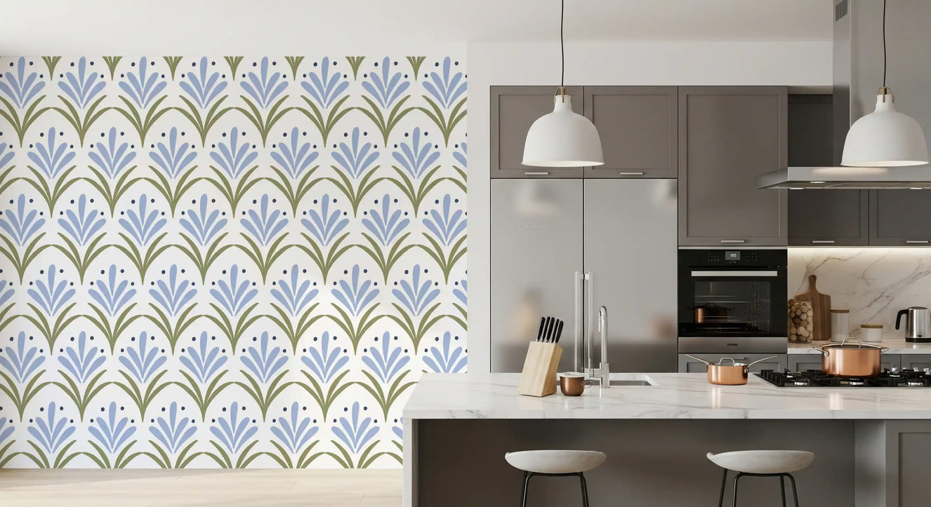 Art Deco Floral Wallpaper⁠