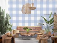 Large-scale buffalo check pattern on Crisp Blue Checkered Calm wallpaper