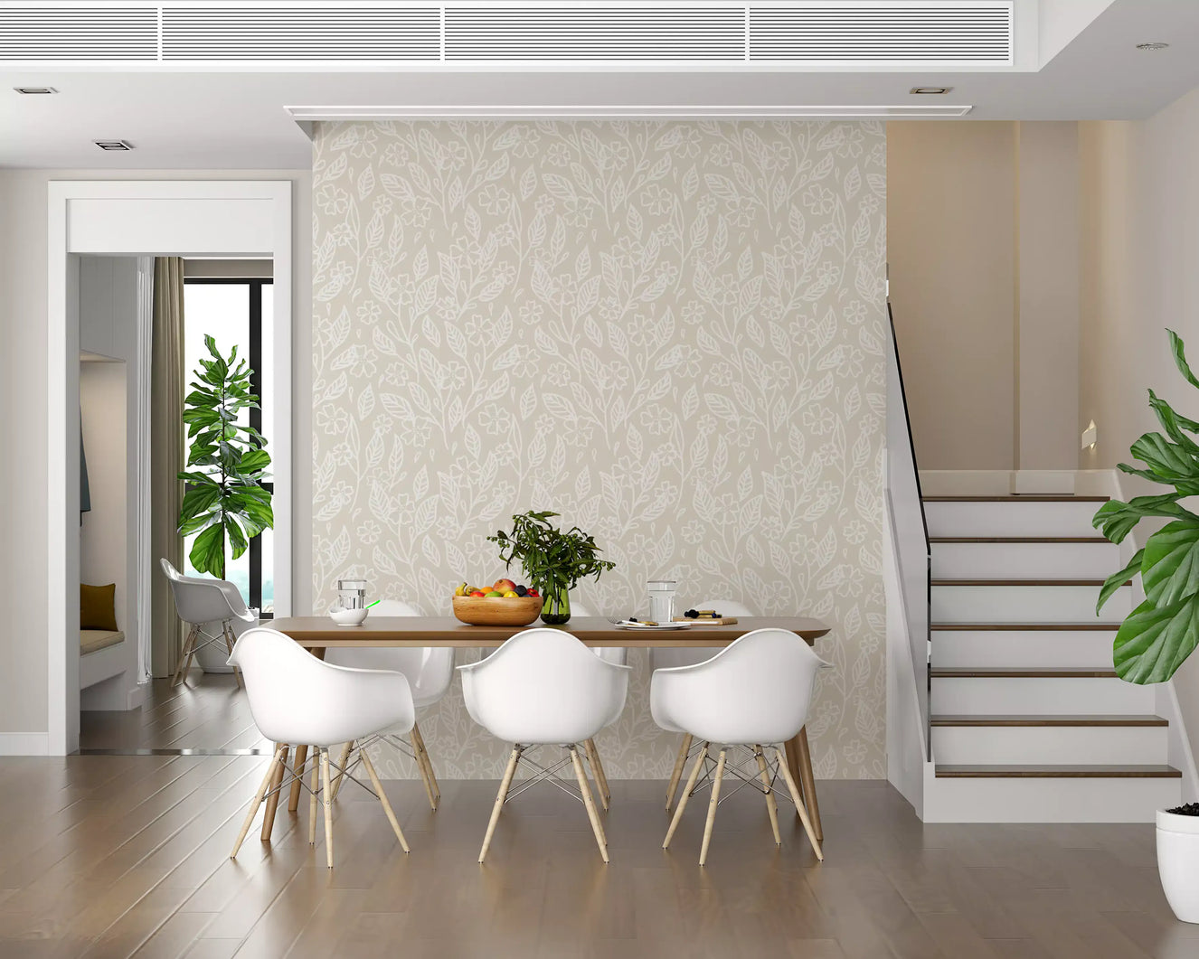 Neutral Floral Wallpaper⁠