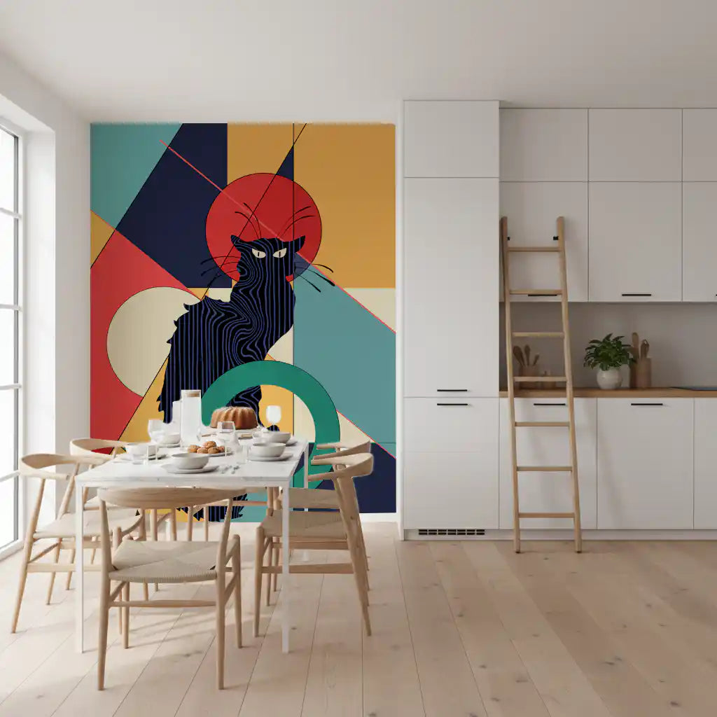 Black Cat Wall Mural