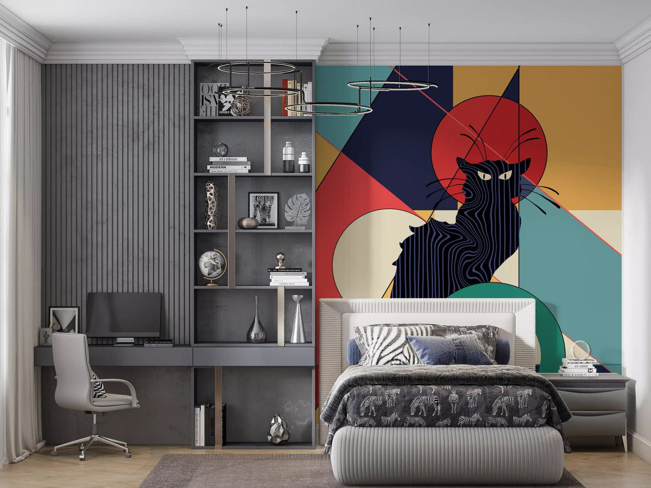 Black Cat Wall Mural