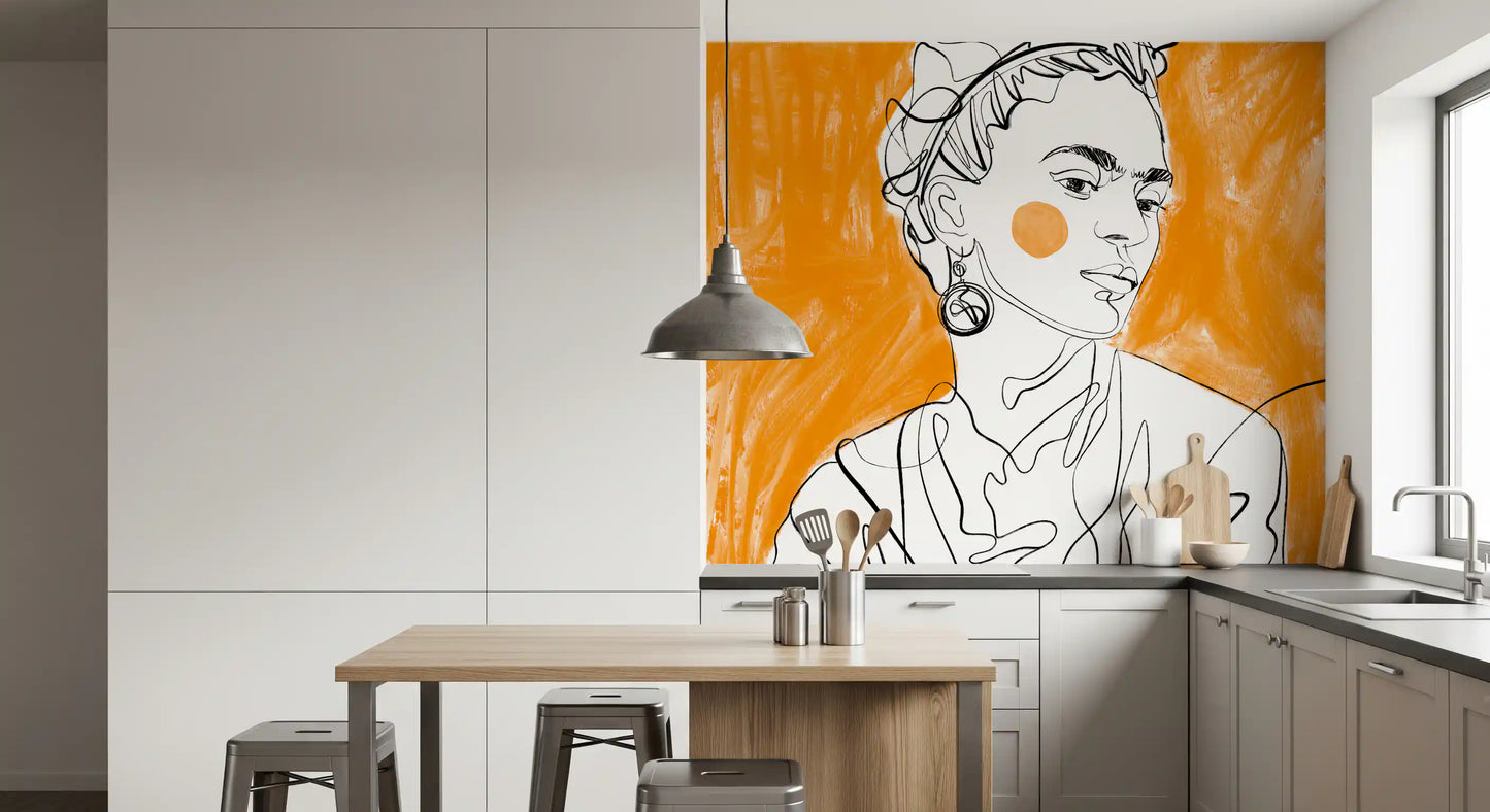 Tangerine Muse Wall Mural