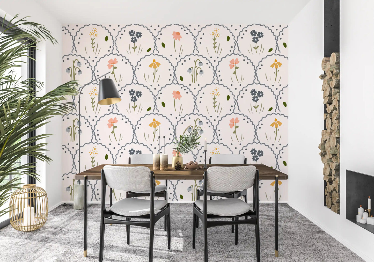 Victorian WIldflowers Wallpaper⁠