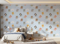 Pastel books with mushroom and cherry covers fill Book Lovers Dreams wallpaper.