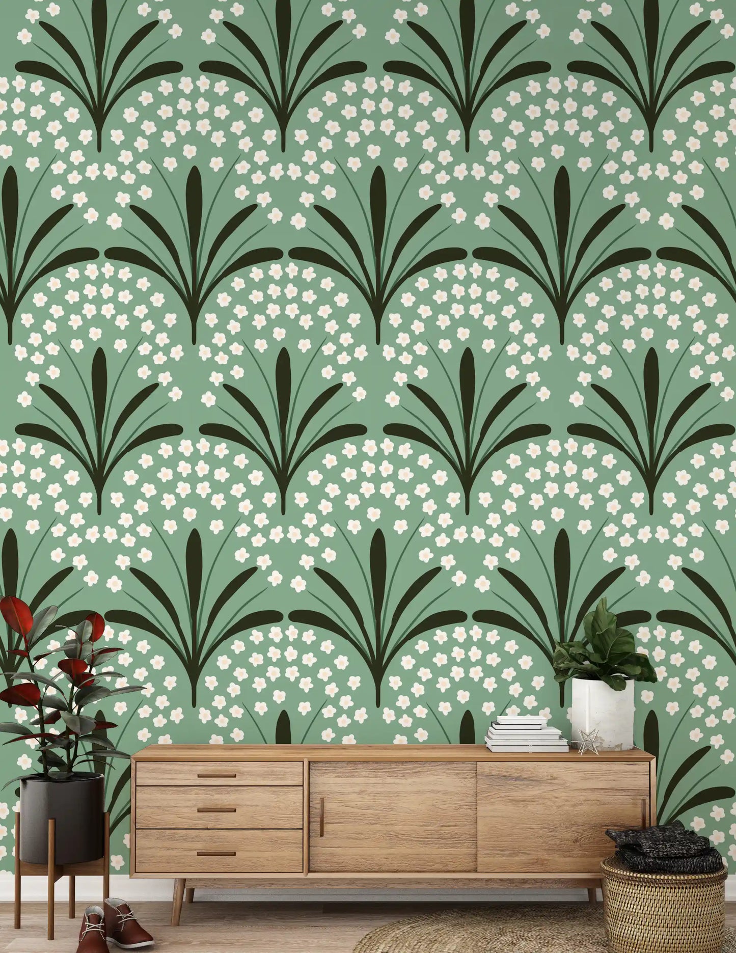 Green Petal Whispers Wallpaper⁠