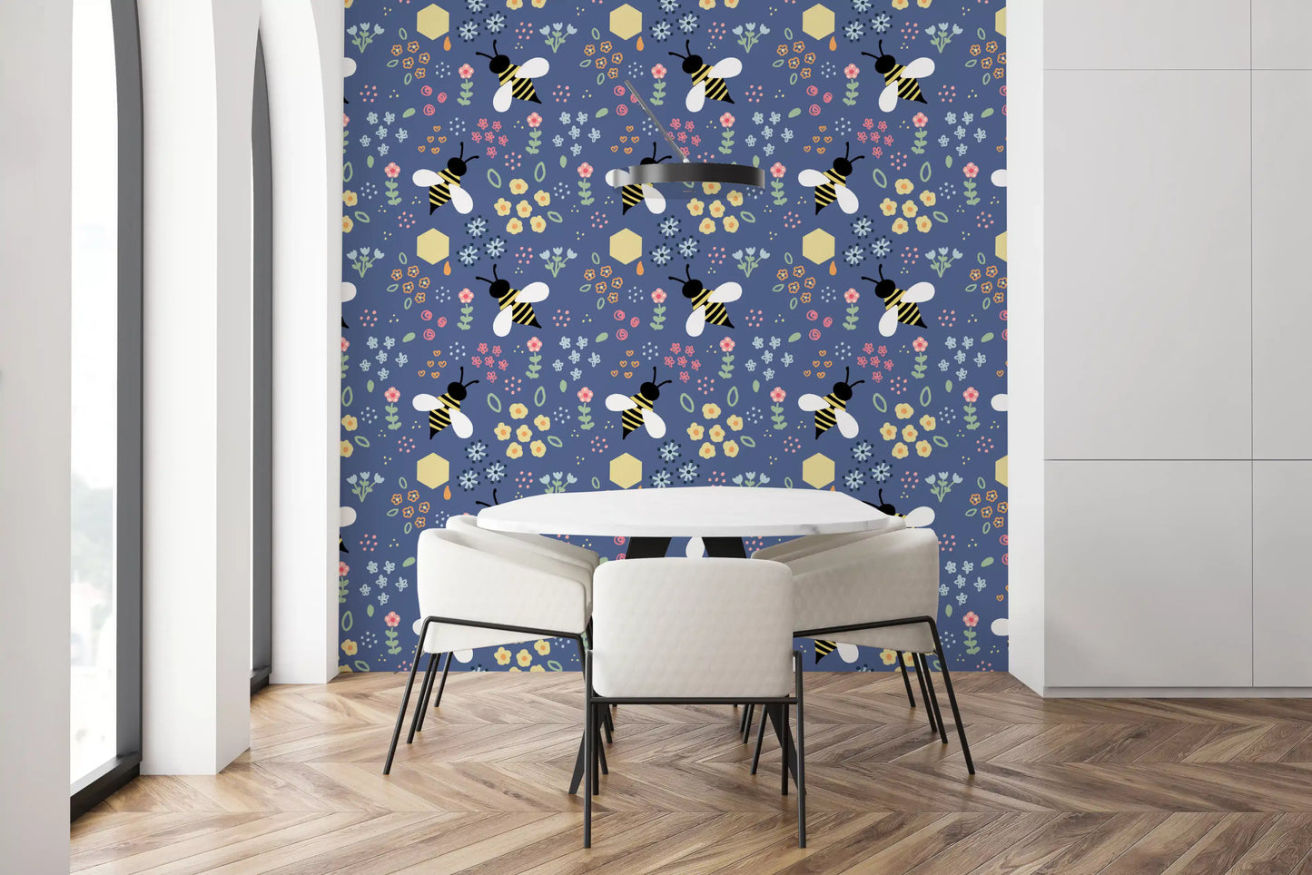 Whimsical Bee Garden Wallpaper⁠