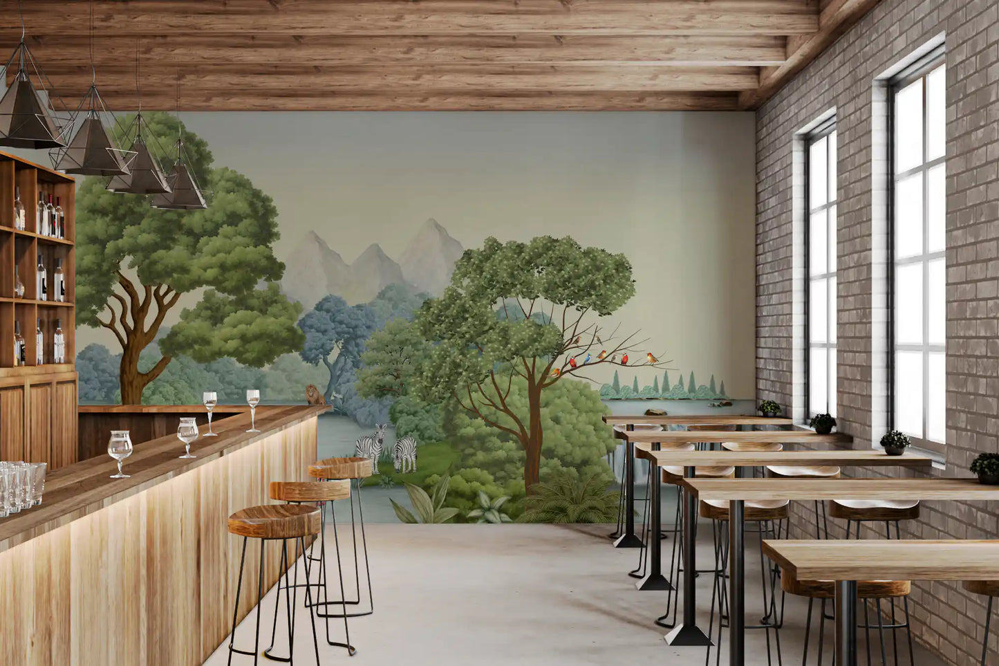 Safari River Oasis Wall Mural