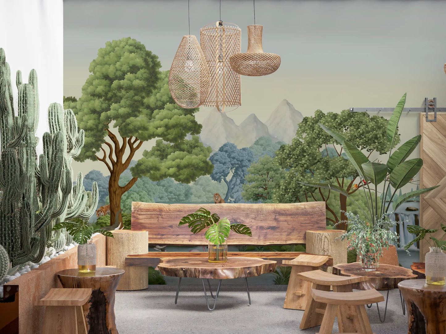 Safari River Oasis Wall Mural