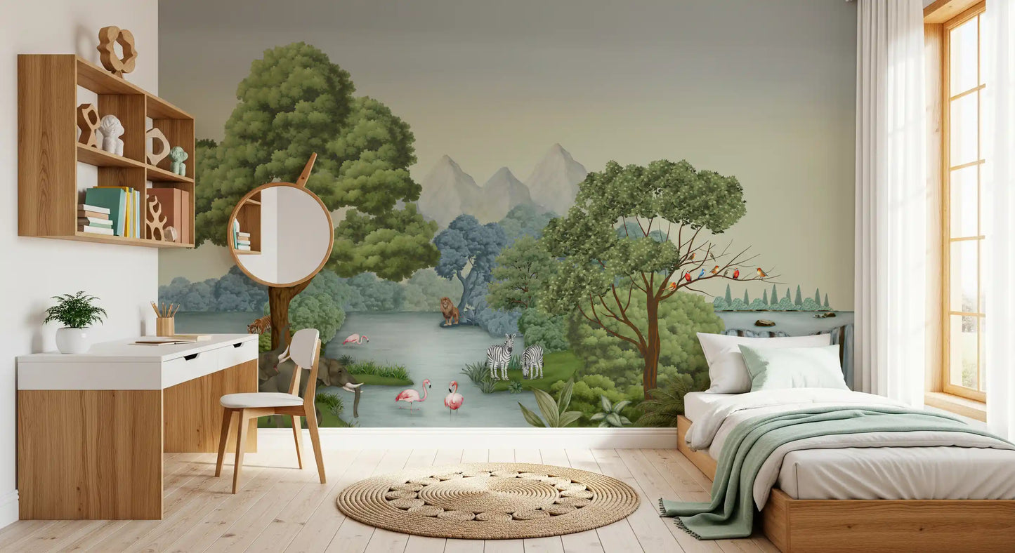 Safari River Oasis Wall Mural