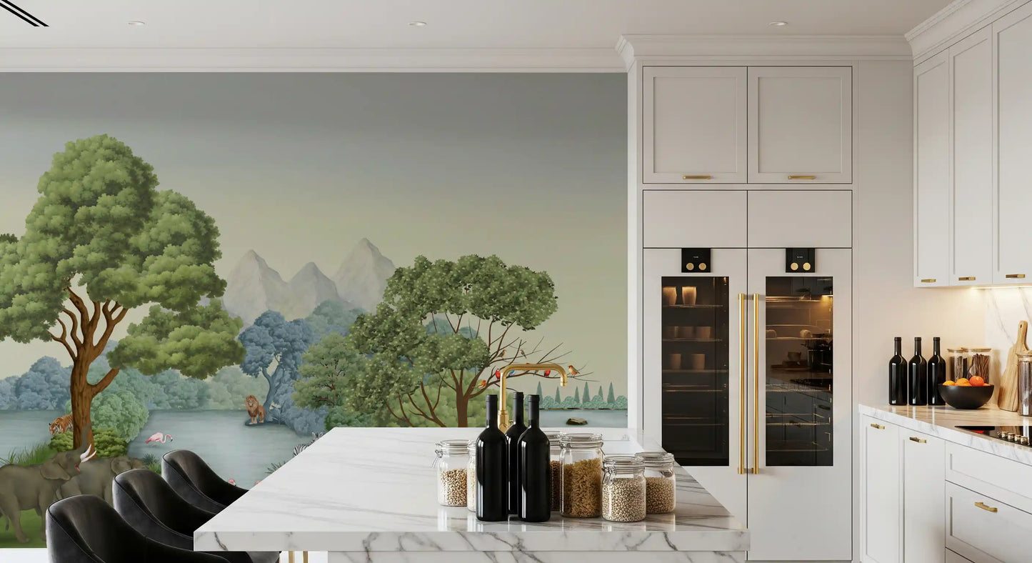Safari River Oasis Wall Mural