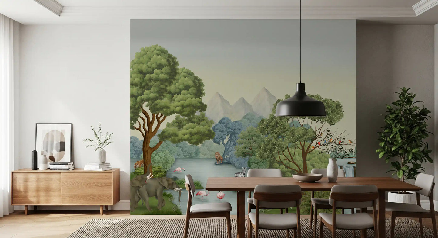 Safari River Oasis Wall Mural
