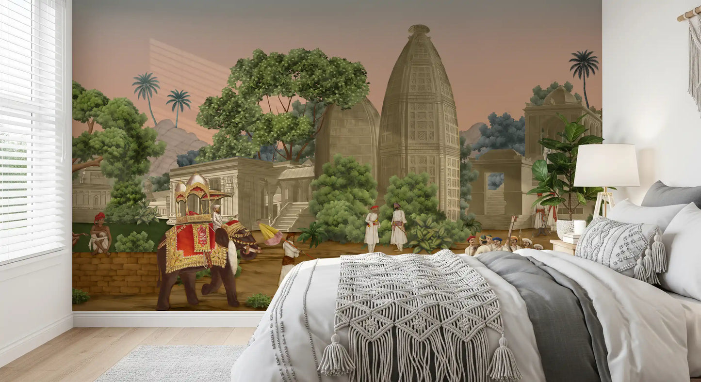 Royal Indian Procession Wall Mural