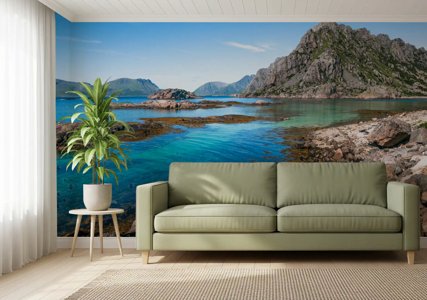 Coastal Peaks & Turquoise Depths Wall Mural