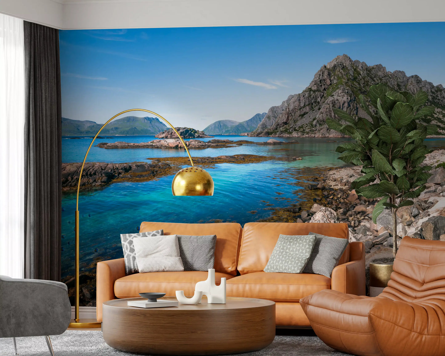 Coastal Peaks & Turquoise Depths Wall Mural