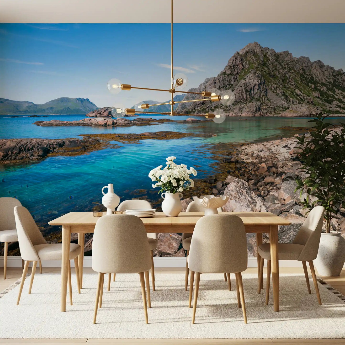 Coastal Peaks & Turquoise Depths Wall Mural