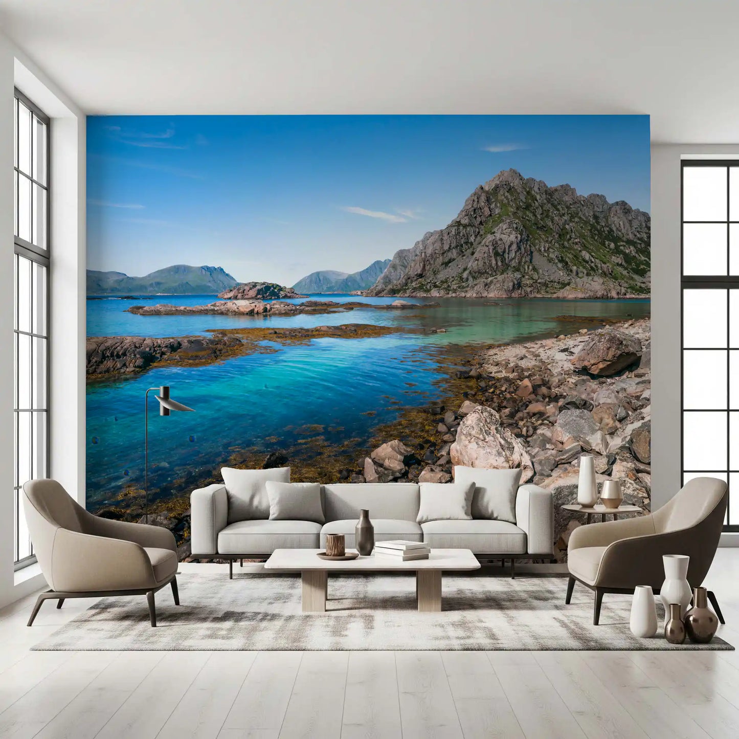 Coastal Peaks & Turquoise Depths Wall Mural