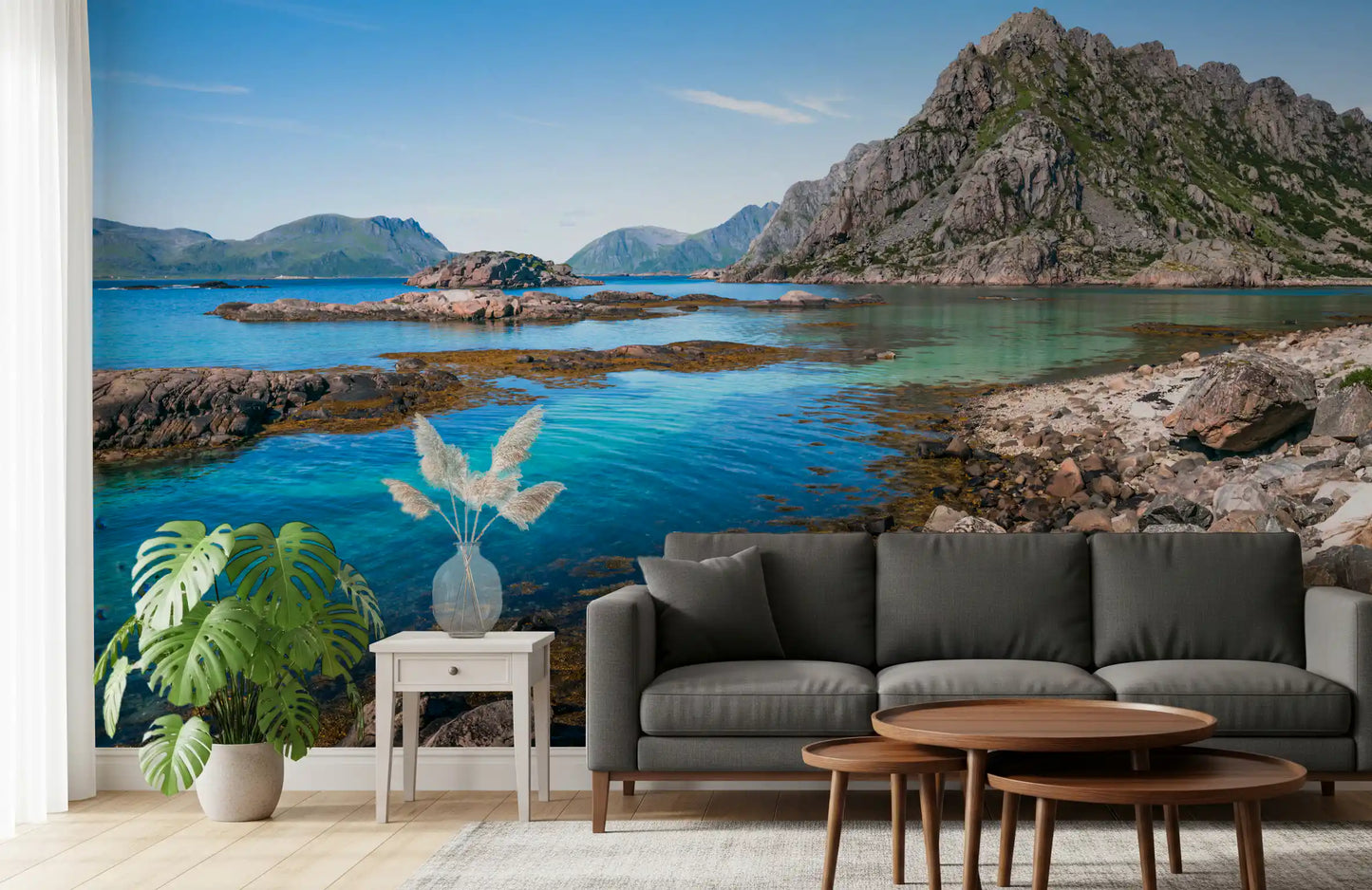 Coastal Peaks & Turquoise Depths Wall Mural