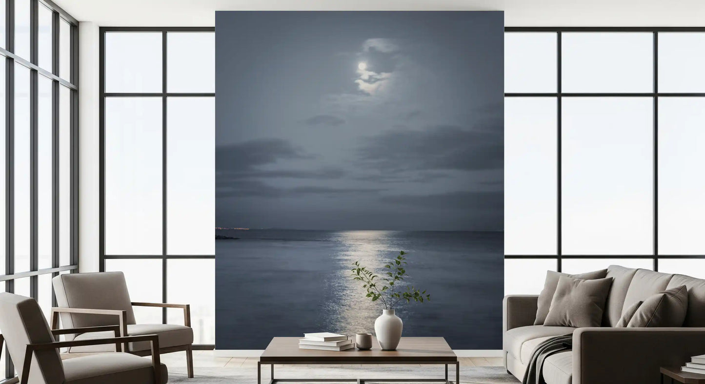 Moonlit Ocean Serenity Wall Mural