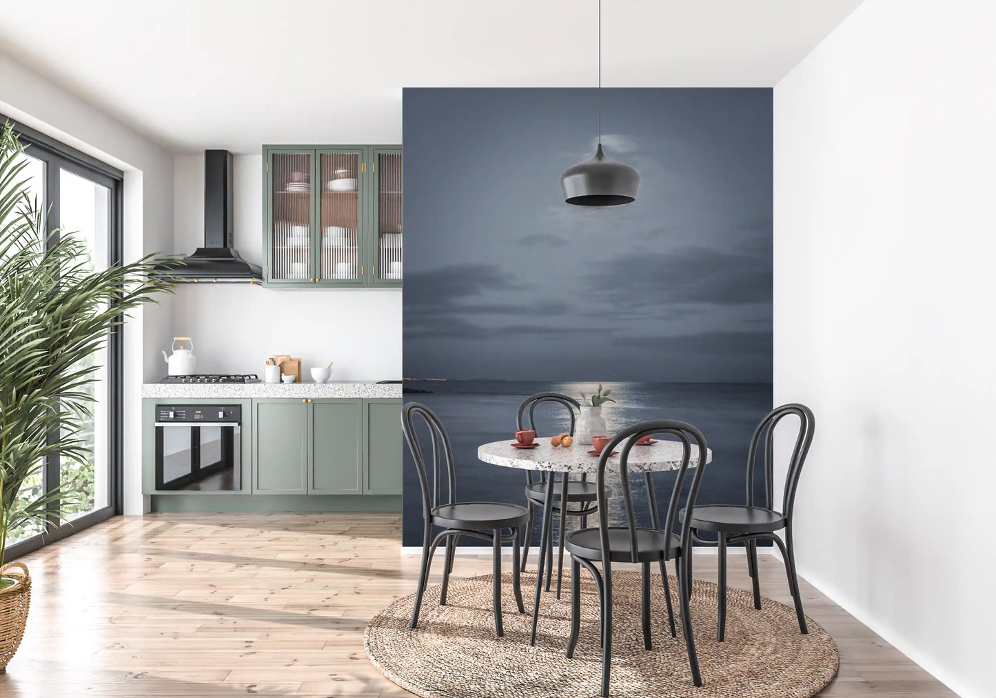 Moonlit Ocean Serenity Wall Mural