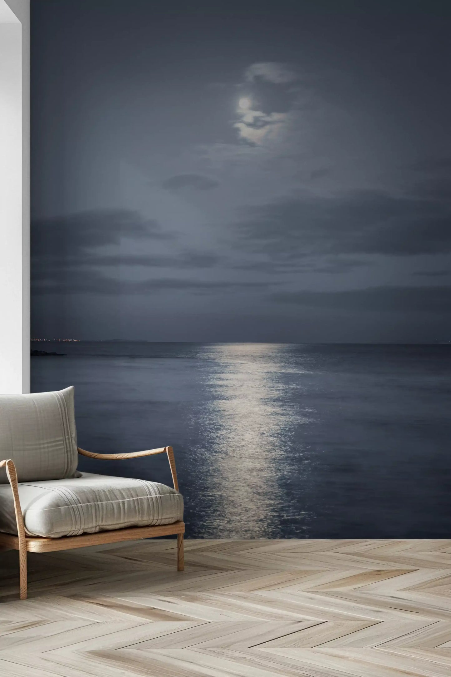 Moonlit Ocean Serenity Wall Mural