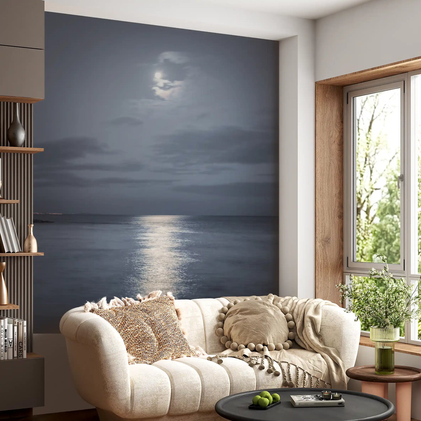 Moonlit Ocean Serenity Wall Mural