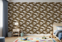 kids Bedroom styled with the Golden Leopard Chase wallpaper in tan and cream