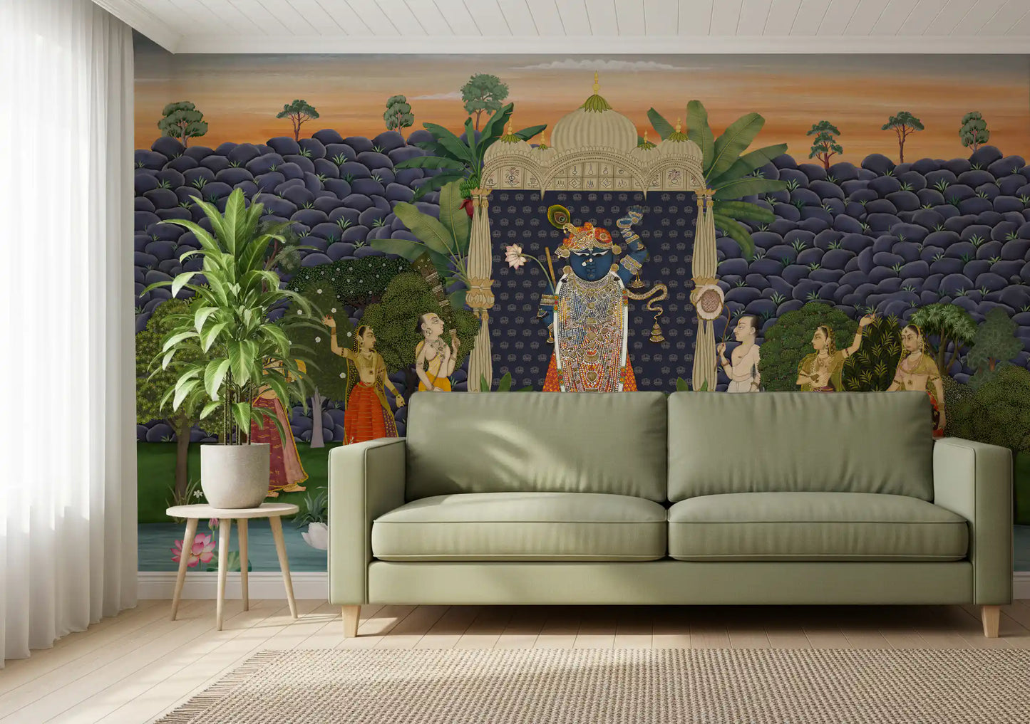 Sacred Garden: Pichwai Serenity Wall Mural