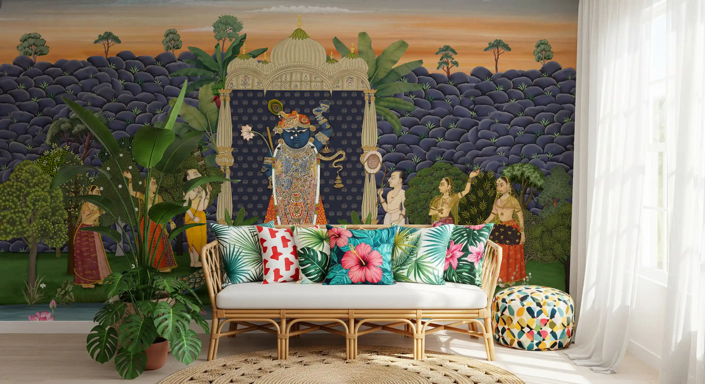 Sacred Garden: Pichwai Serenity Wall Mural